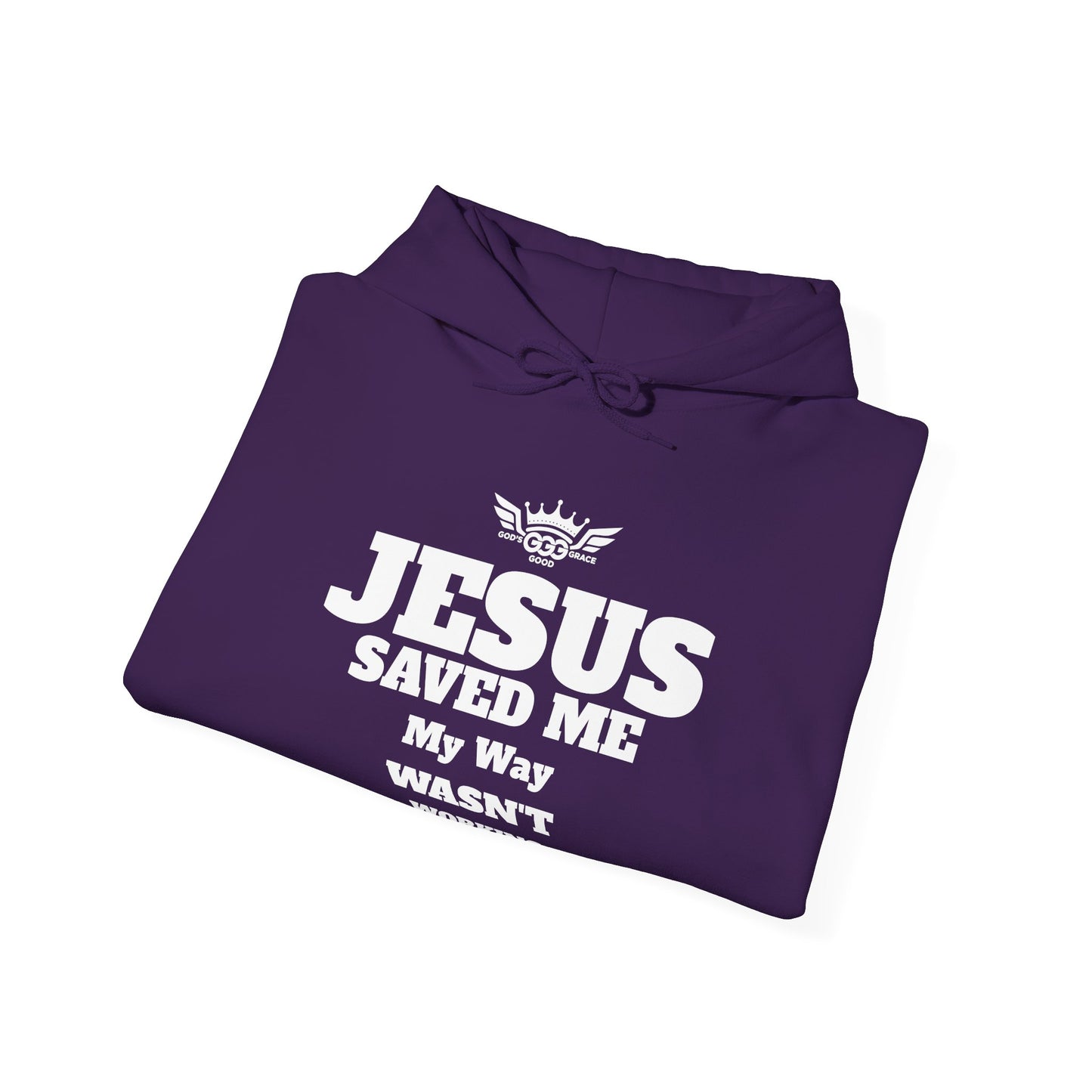 A......................JESUS SAVED ME ,WHITE LOGO (Multiple Colors) Unisex Heavy Blend™ Hooded Sweatshirt
