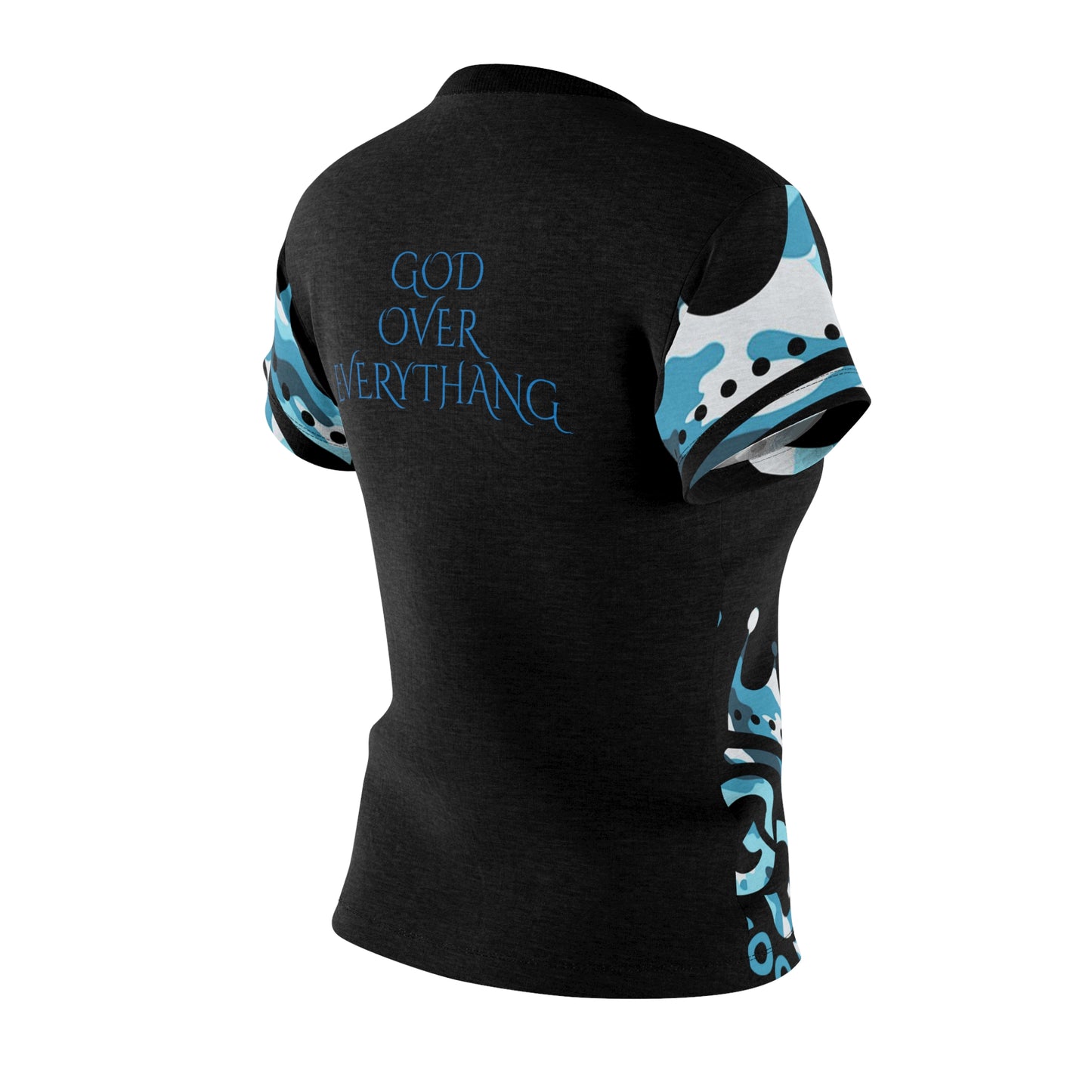S...GGG z....GOD PROTECTS Camouflage blue design Women's AOP Cut & Sew Tee