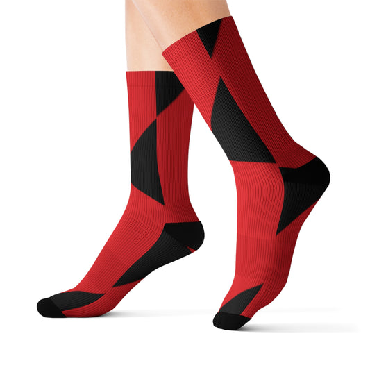 A..........red/black GGG design Sublimation Socks