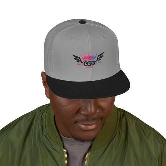 Q...GGG EMBROIDERY ..Multiple colors, Mens black/purple logo Snapback Hat