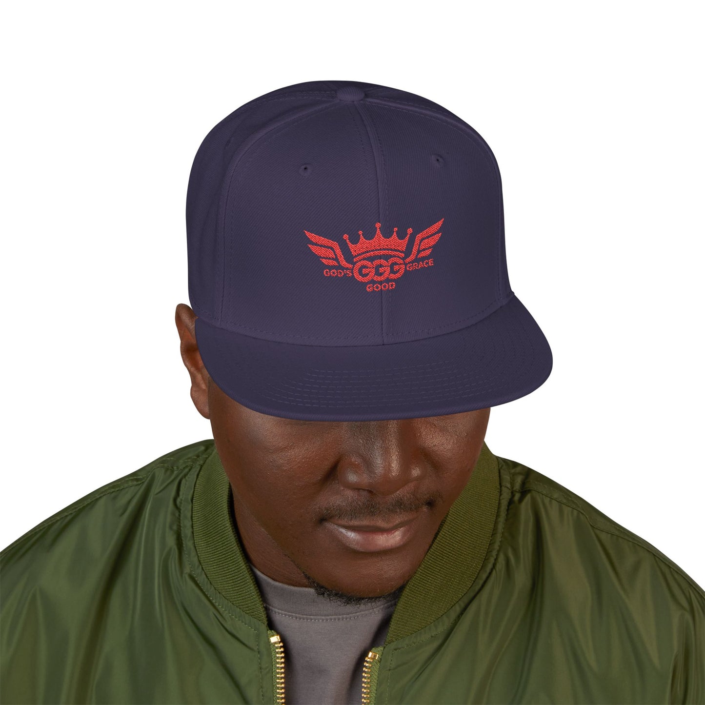 I...GGG q EMBROIDERY ..Multiple colors, Mens Red logo Snapback Hat