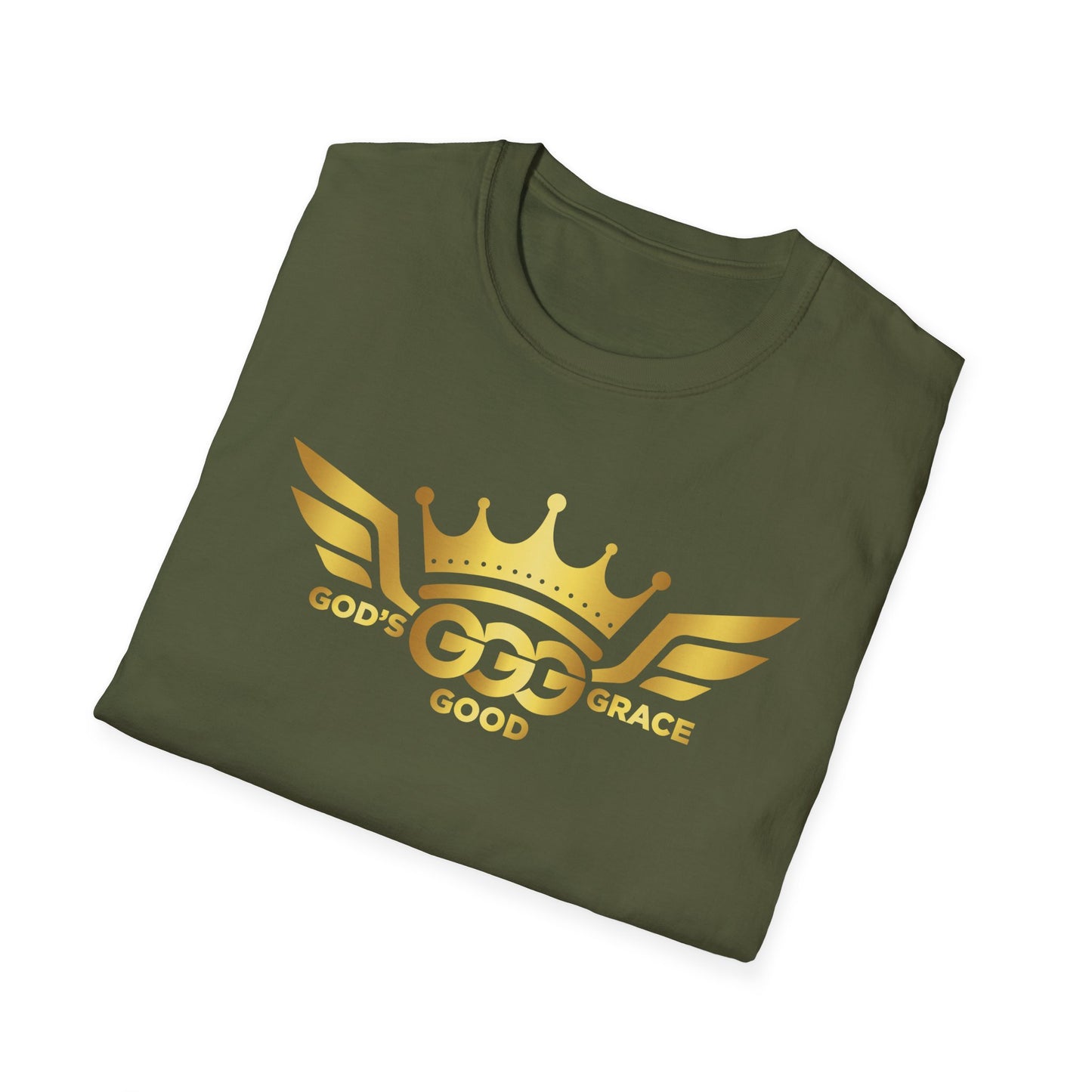 A...GOLD LOGO Army green Unisex SOFTSTYLE T-Shirt