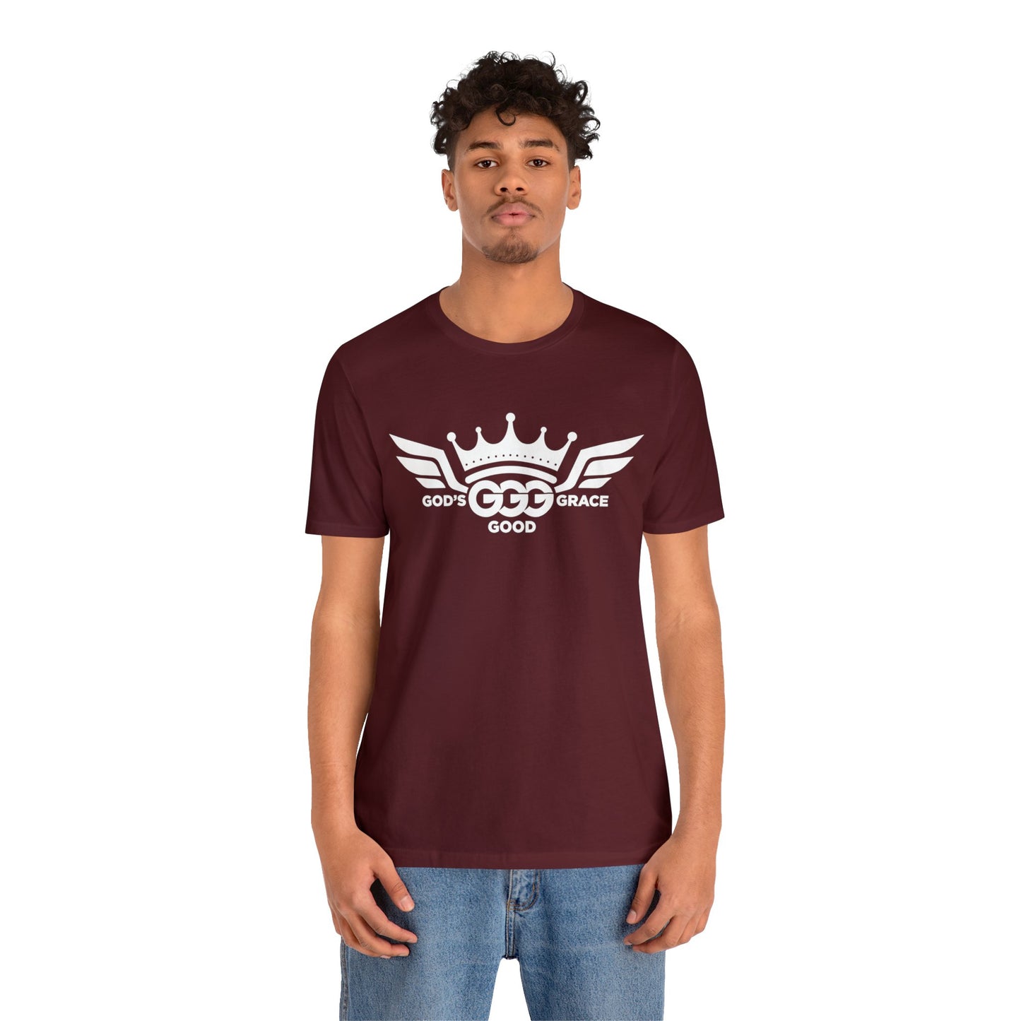 C....WHITE LOGO maroon Unisex Jersey Short Sleeve Tee