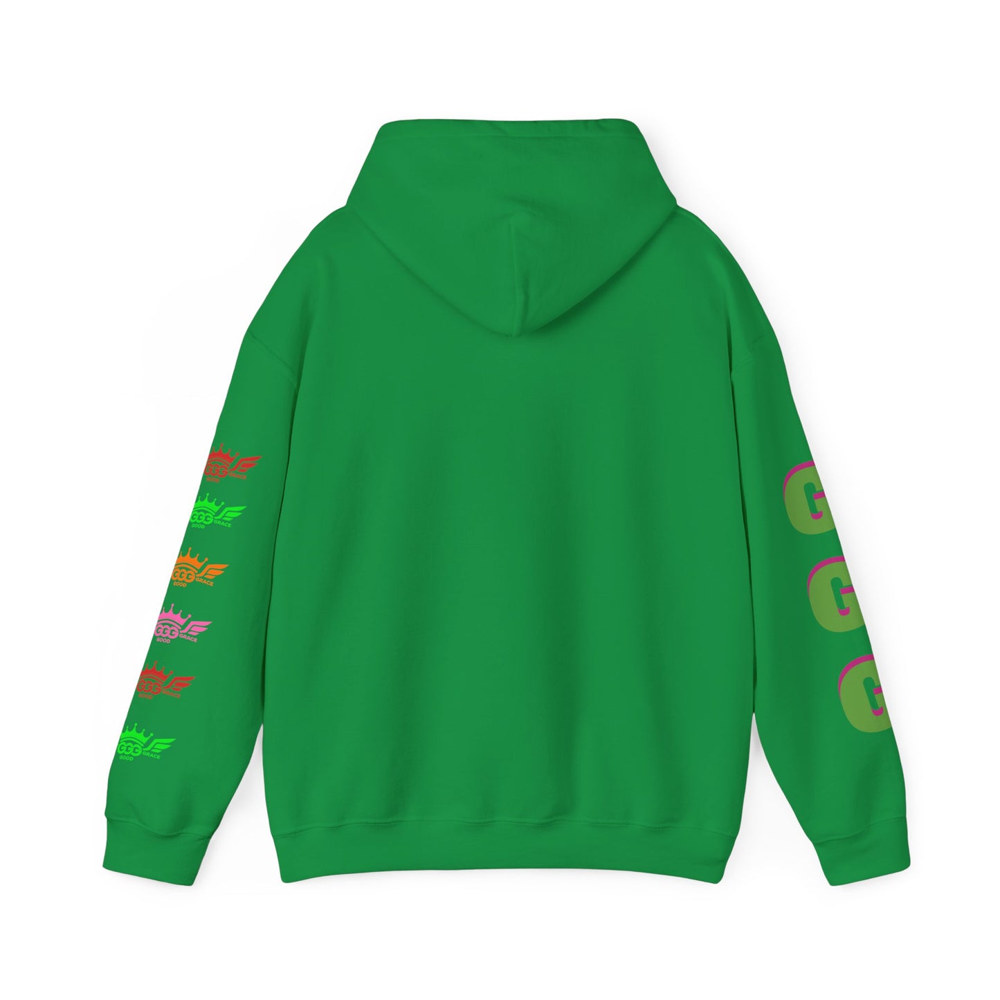 A....................Christian Hooded GREEN Sweatshirt - Hope, Peace, Jesus is King, God's Good Grace Gear