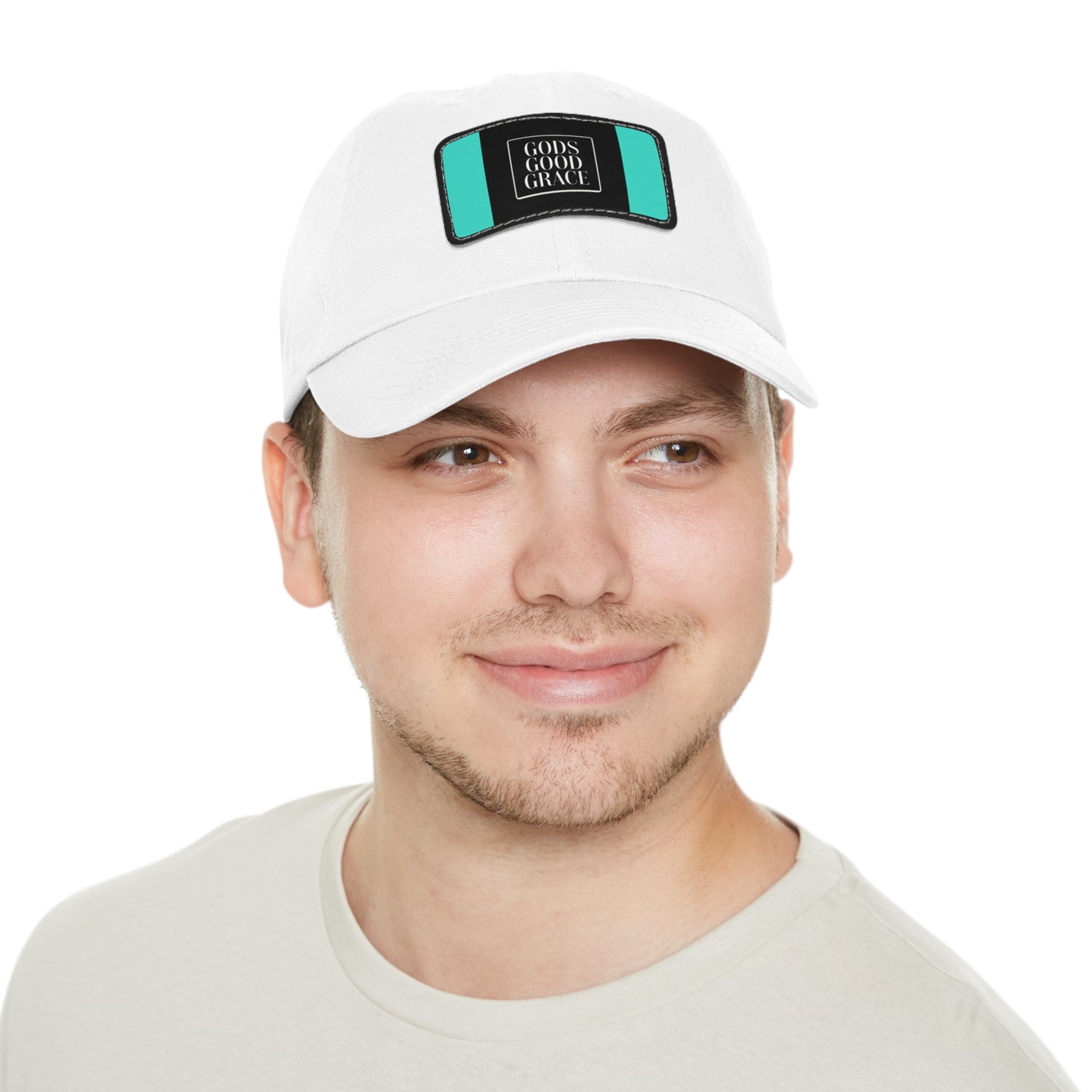 A...GGG turquoise,black,white design Hat with Leather Patch WOMENS