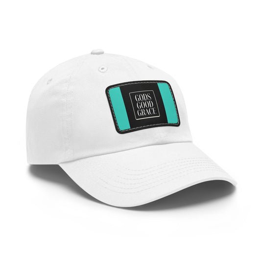 A...GGG turquoise,black,white design Hat with Leather Patch