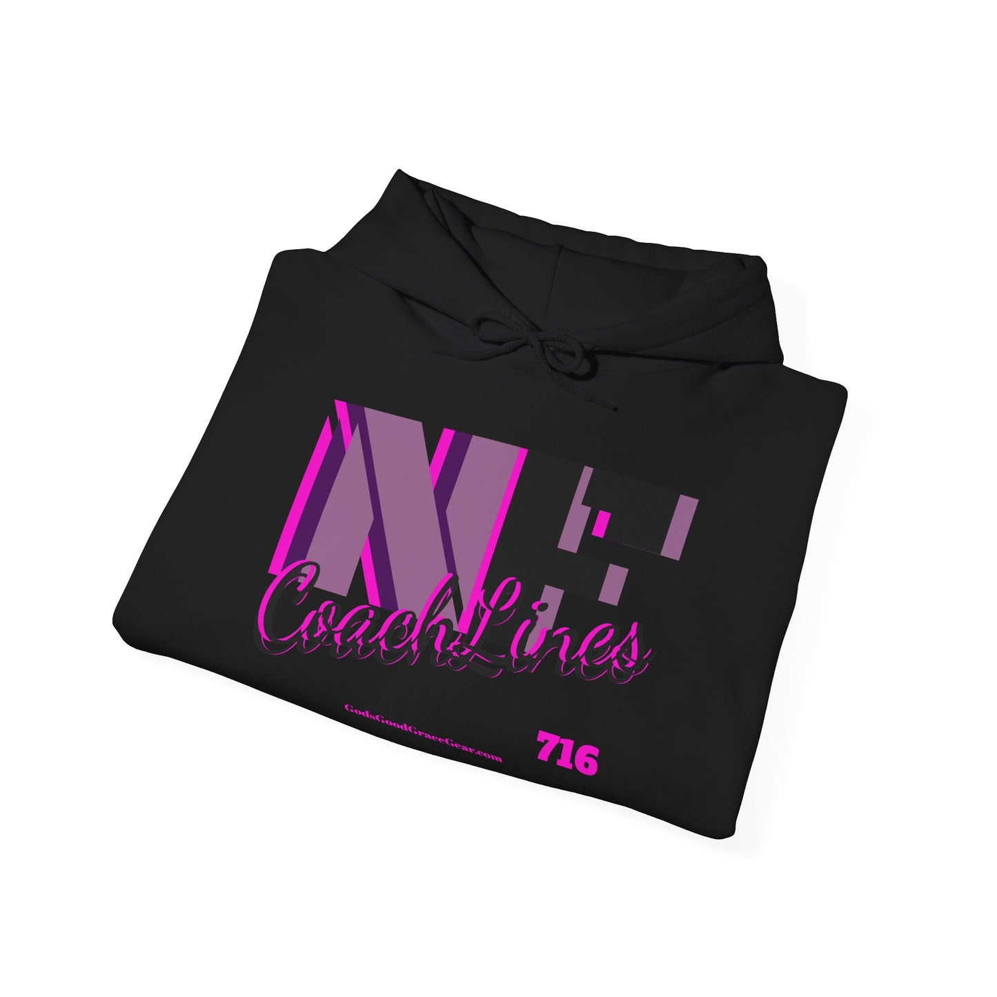 Z...NFCL WORK ATTIRE pink purple black Hoodie with Purple Sleeve Graphics