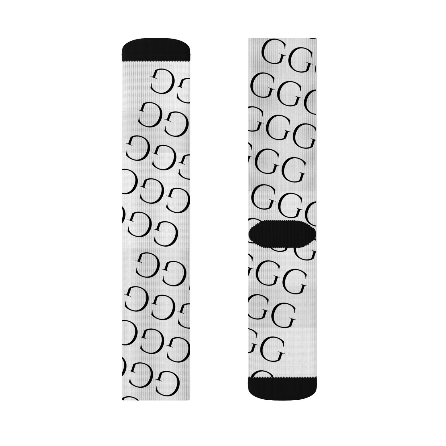F...black GGG design Sublimation black,white Socks