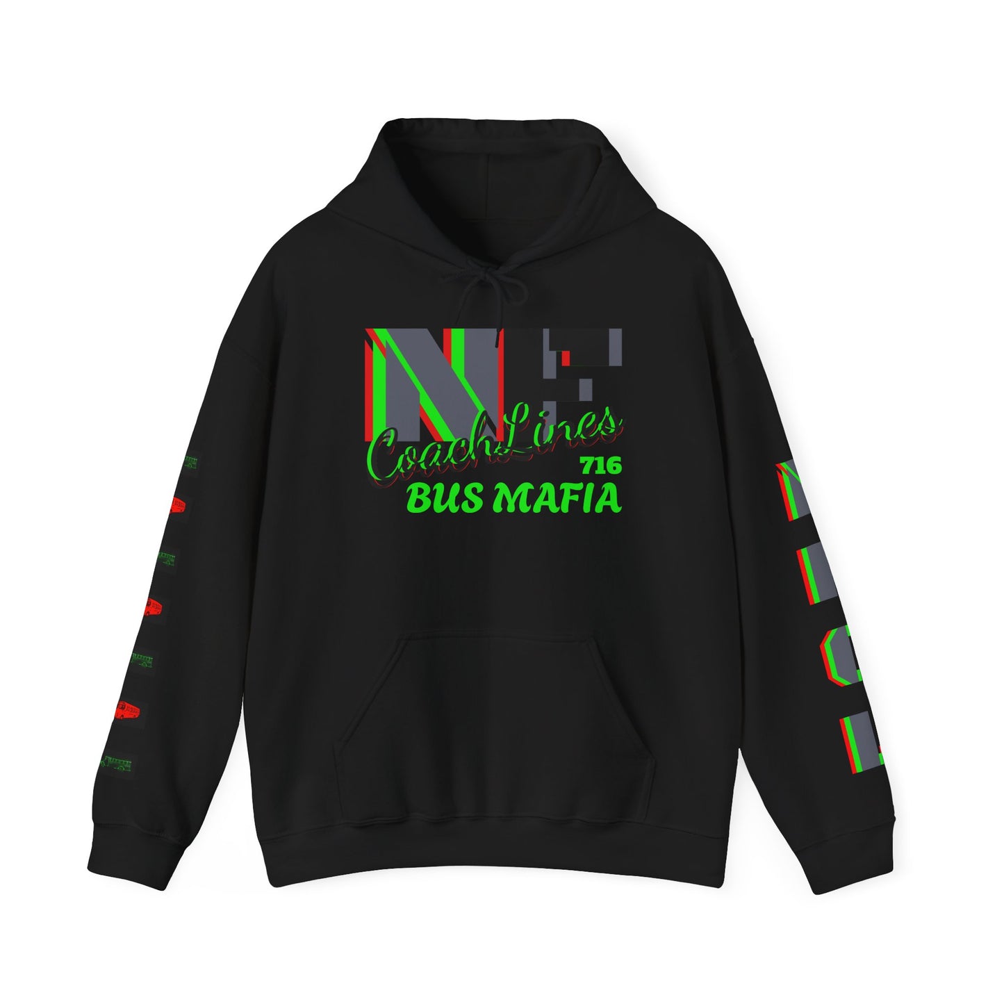 Z...l..NFCL WORK ATTIRE Hoodie with grey/black/green red Sleeve Graphics