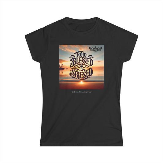 A...................GGG Women's T-Shirt - 100% Blessed & Stressed - Perfect Gift for Positive Vibes, Relaxation, Daily Wear, Celebrations, Stress [...]