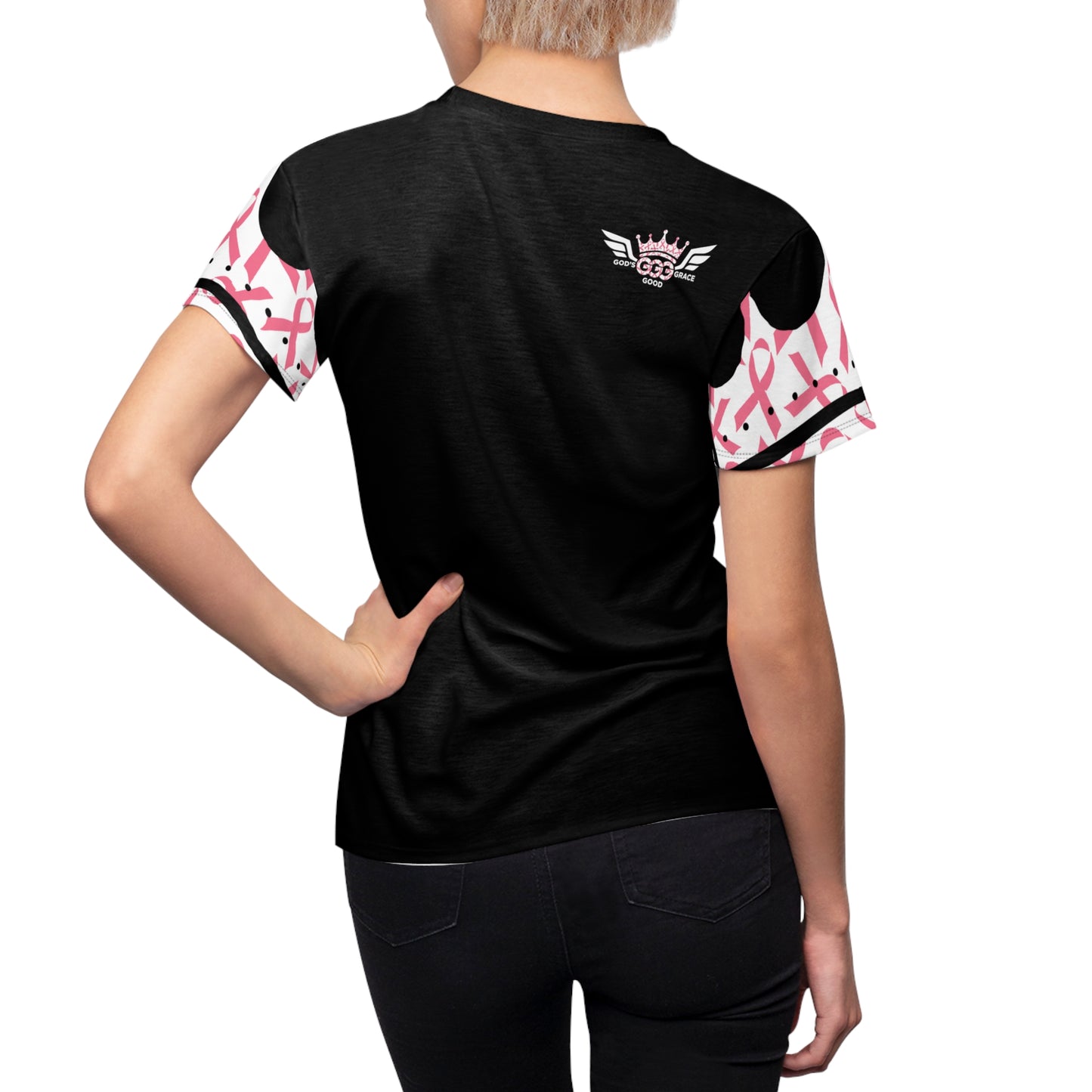 T...a GGG CANCER Support pink design Women's AOP Cut & Sew Tee