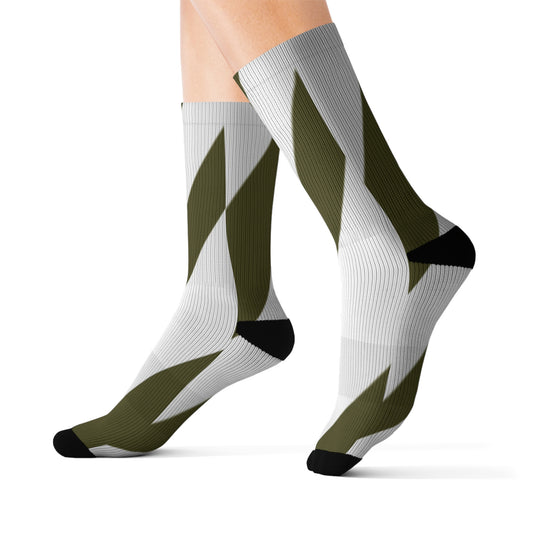 A......olive/white GGG design Sublimation Socks