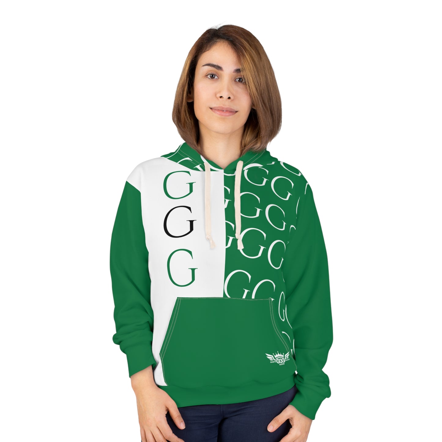 A.......................GGG...POLYESTER BIG BOY GREEN WHITE DESIGN Unisex Pullover Hoodie