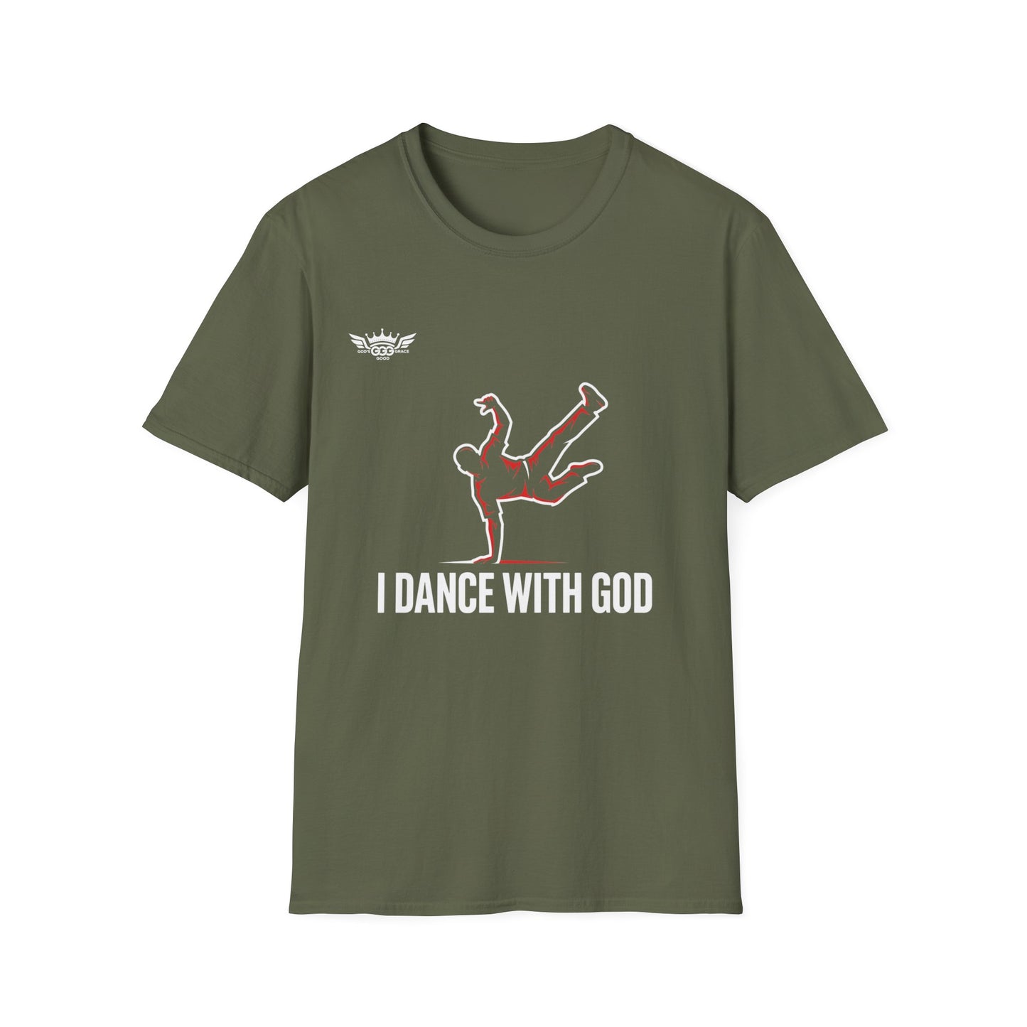 Zz...GGG.. I Dance With God..MULTIPLE COLORS BREAK DANCING Vibes Unisex Softstyle T-Shirt - Trendy Apparel for Creatives & Tech Enthusiasts