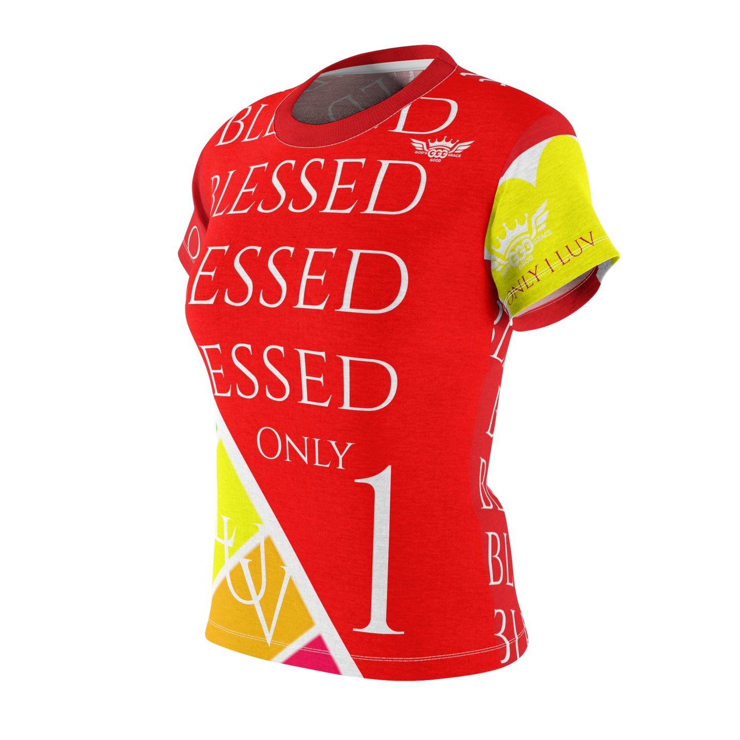 S...GGG z.d red blessed design Women's AOP Cut & Sew Tee