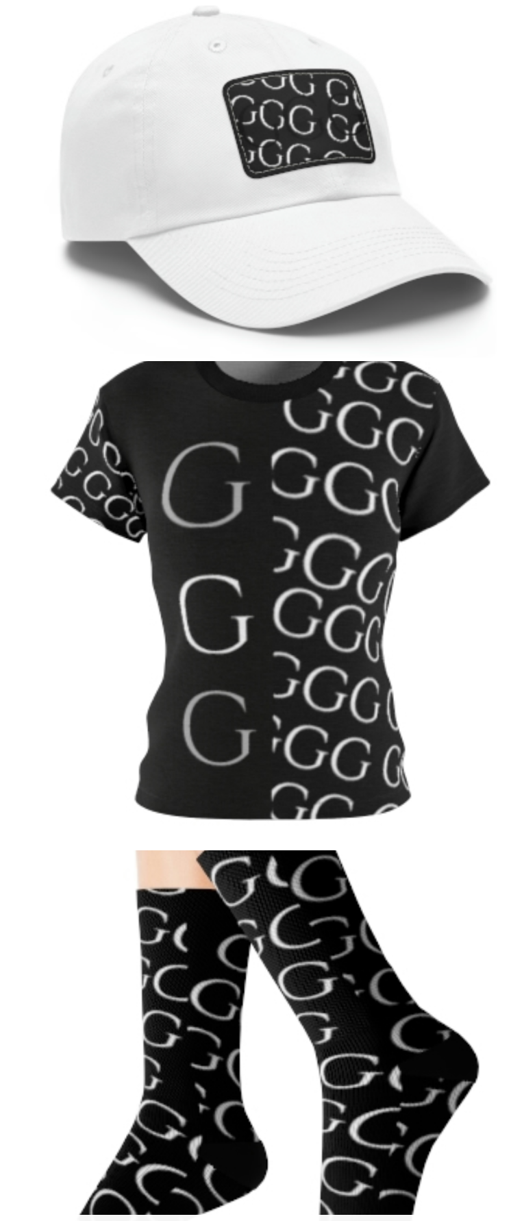 A..black white design WOMENS STYLE TSHIRT black AOP Cut & Sew Tee (tshirt, hat, socks SOLD SEPARATELY)