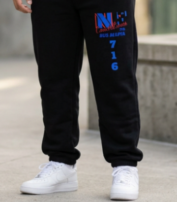 Z...a..NFCL WORK ATTIRE Customizable red/blue/black 716 Sweatpants — Personalized Text Joggers