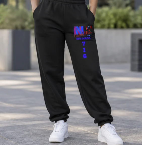 Z...a..NFCL WORK ATTIRE Customizable red/blue/black 716 Sweatpants — Personalized Text Joggers