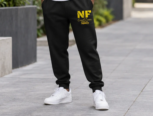 Z...j..NFCL WORK ATTIRE Customizable yellow/black 716 Sweatpants — Personalized Text Joggers