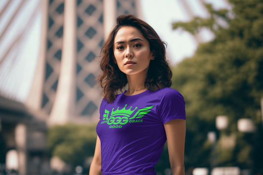 A...florsnt GREEN LOGO WOMENS purple Softstyle Tee