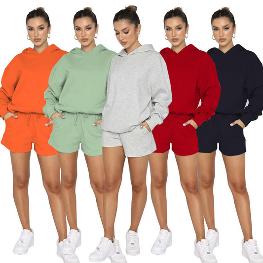 C...Long-sleeved hooded sweatshirt women's clothing