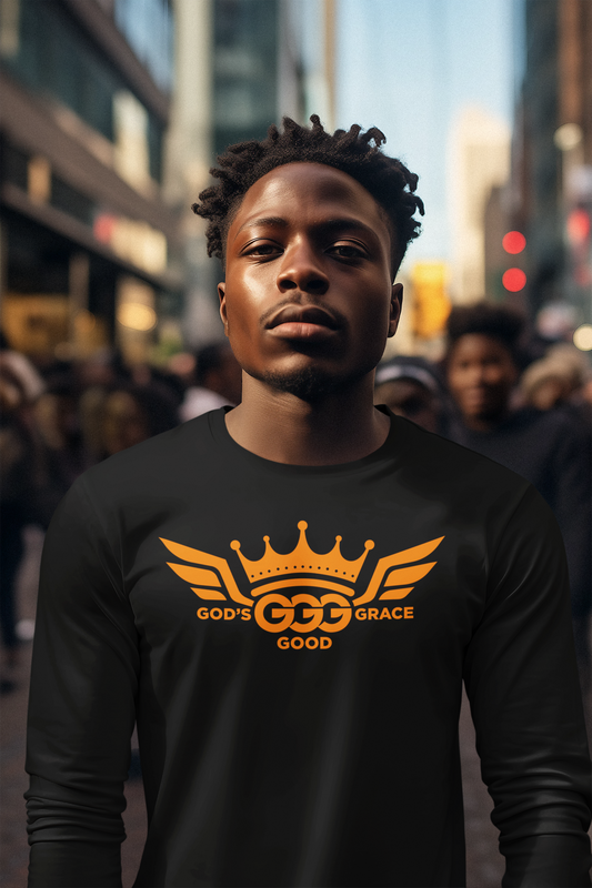 A.......................FLUORESCENT ORANGE LOGO black Unisex Jersey Long Sleeve Tee