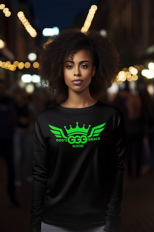 B...FLUORESCENT GREEN LOGO black Unisex Jersey Long Sleeve Tee