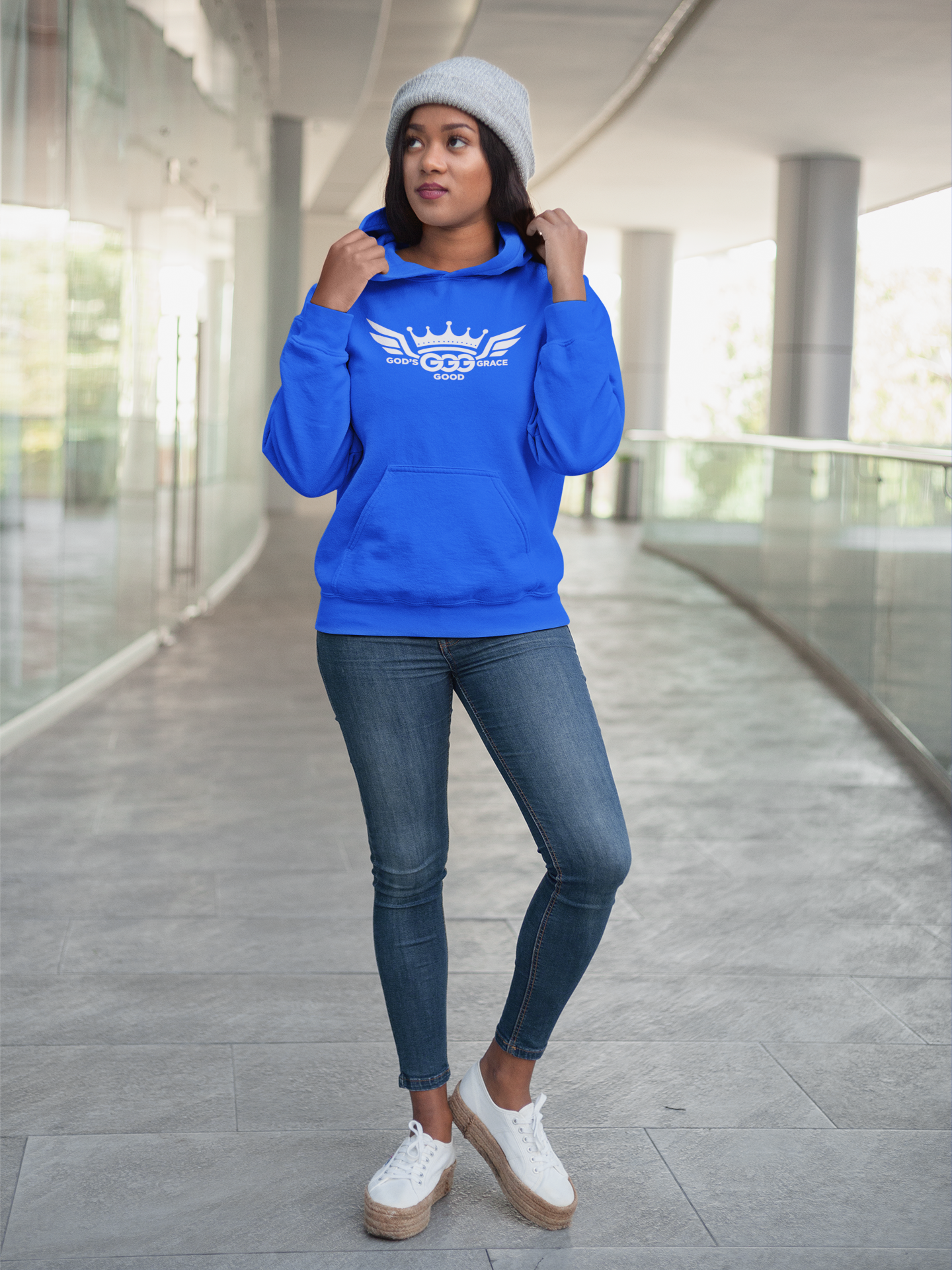 B...WHITE LOGO royal blue Unisex Heavy Blend™ Hooded Sweatshirt