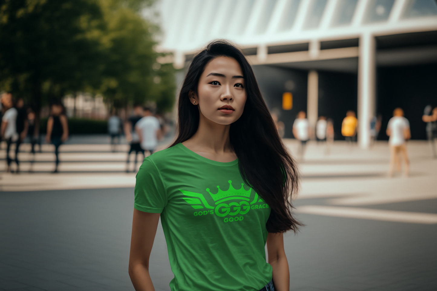 A...florsnt GREEN LOGO...(RUNS SMALLER THEN USUAL) green WOMENS tee..