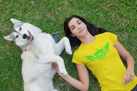 A...florsnt GREEN LOGO...(RUNS SMALLER THEN USUAL) yellow WOMENS tee..