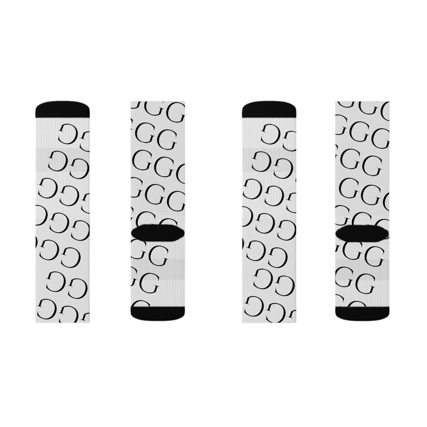 A..black design WOMENS SOCKS white/black Sublimation Socks (sock tshirt hat SOLD SEPARATELY)