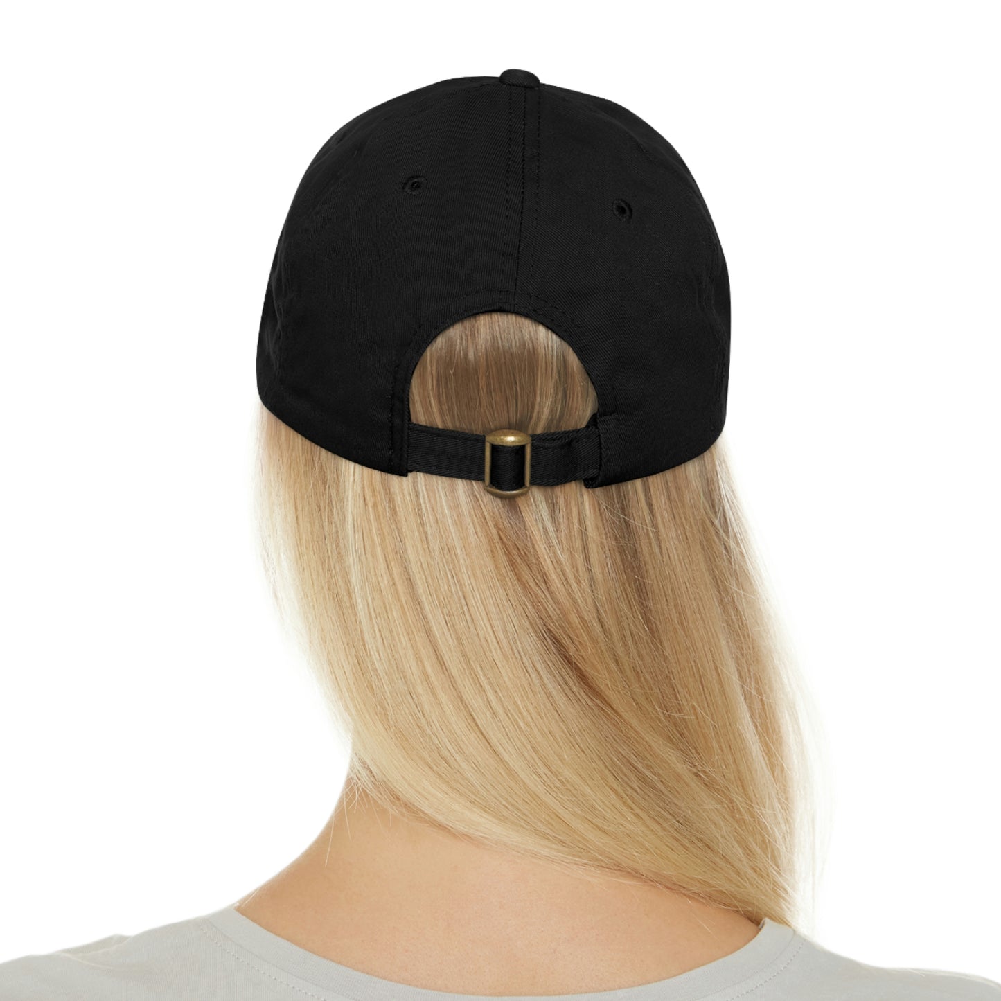 A..black design WOMENS white/black Hat with Leather Patch (hat tshirt socks SOLD SEPARATELY)