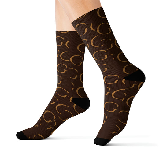 A..brown design WOMENS SOCKS Sublimation Socks (socks tshirt hat SOLD SEPARATELY)