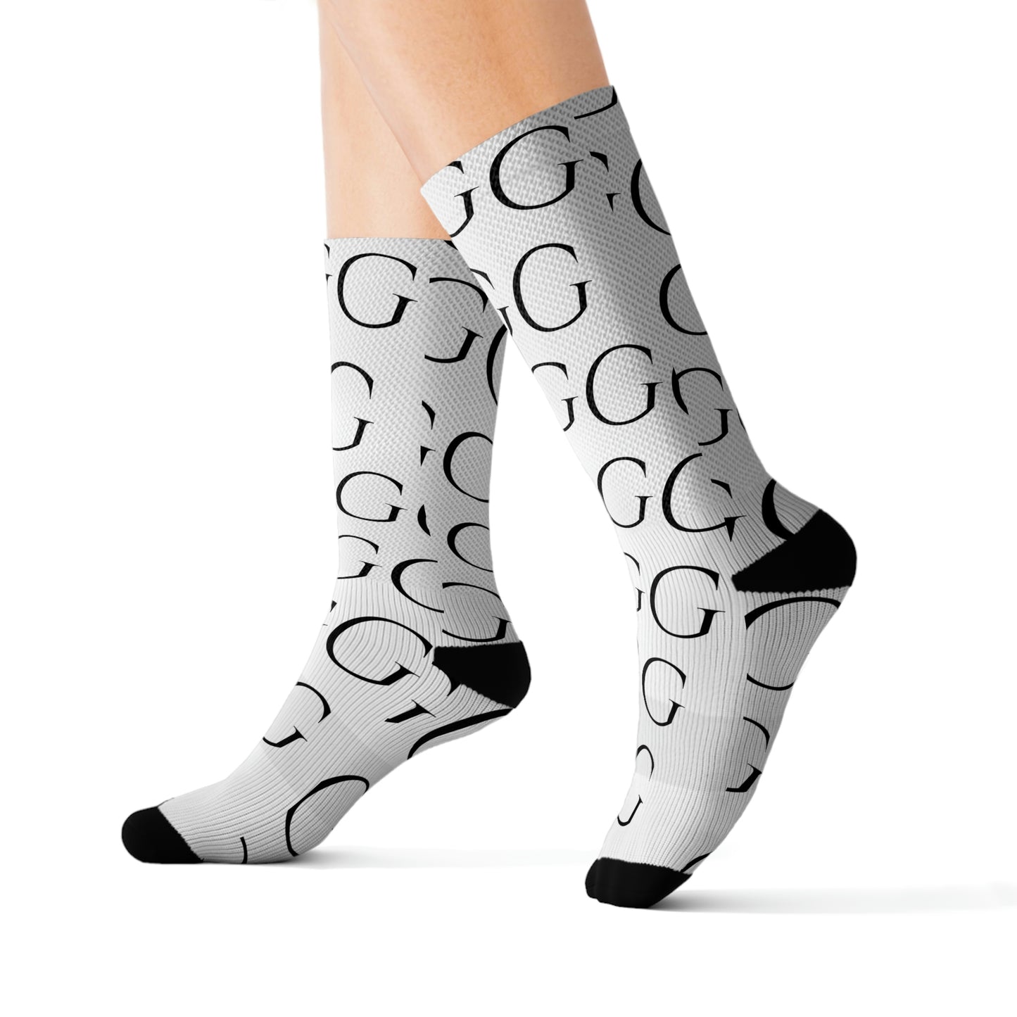 A..black design WOMENS SOCKS white/black Sublimation Socks (sock tshirt hat SOLD SEPARATELY)